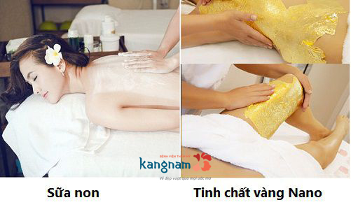 nguyên liệu tắm trắng với sữa non và tinh chất vàng nano liệu trình tắm trắng, liệu trình tắm trắng toàn thân, quy trình tắm trắng