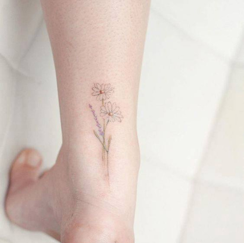 xăm hình cúc họa mi mini