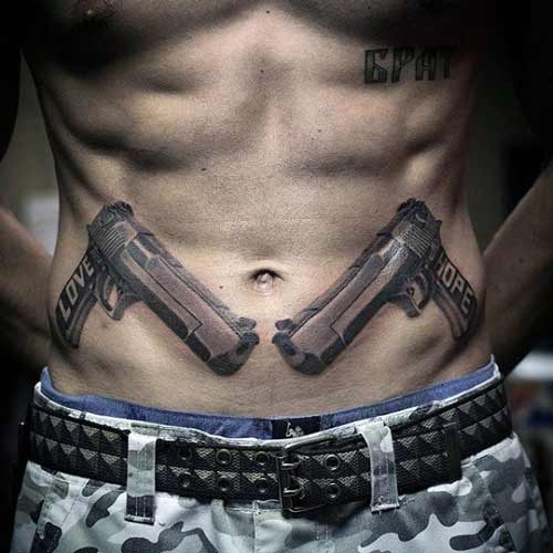 hình xăm kỳ lân ở bụng