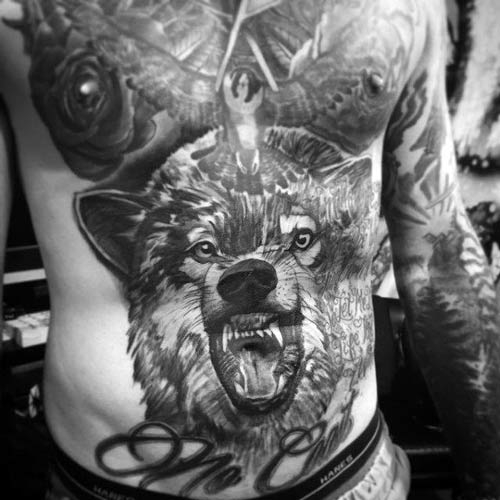 hình xăm ở bụng nam