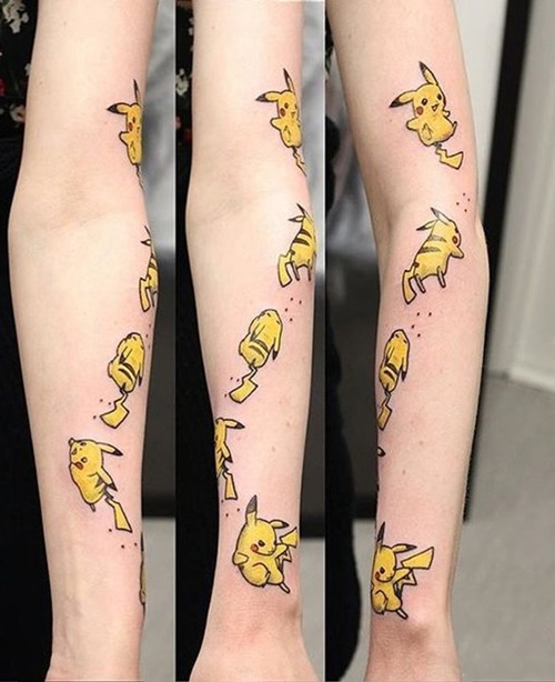 xăm hình pikachu mini đẹp ở tay 