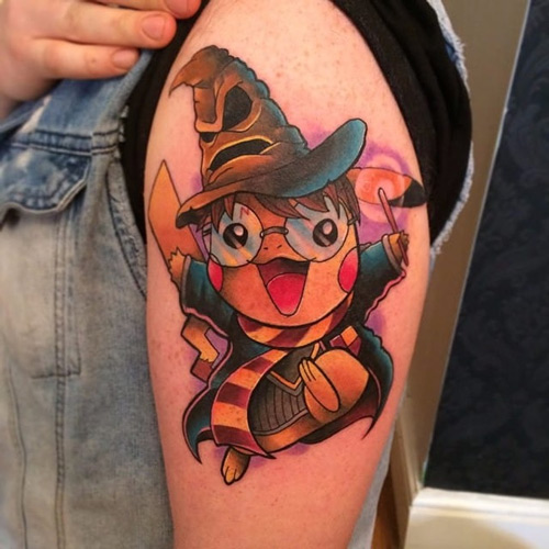 tattoo pikachu bít tay