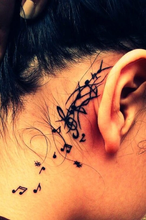 hình xăm nốt nhạc ở chân 