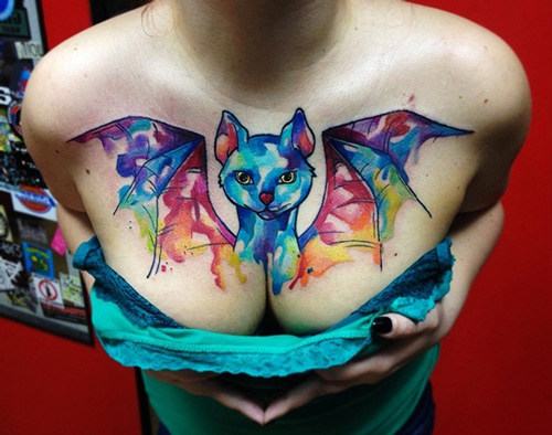 tattoo con dơi cho nữ
