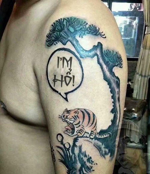 hình xăm i'm hổ hài hước
