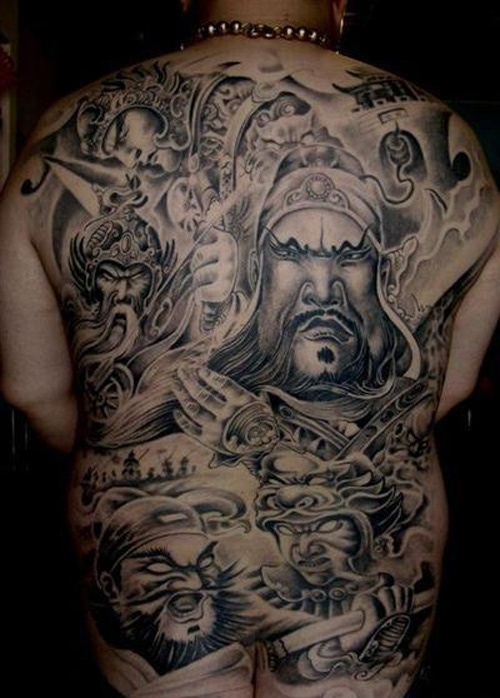 hình xăm ngũ hổ tướng kín lưng