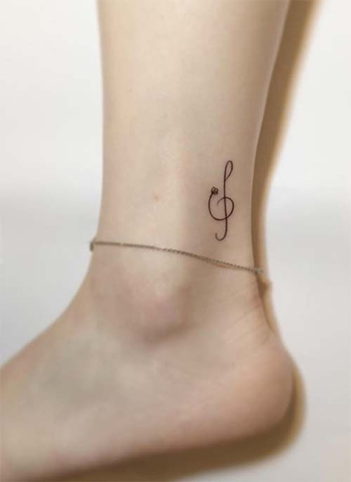 Tattoo biểu tượng khóa sol 