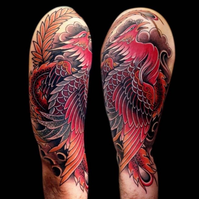 hình xăm phượng hoàng bắp tay