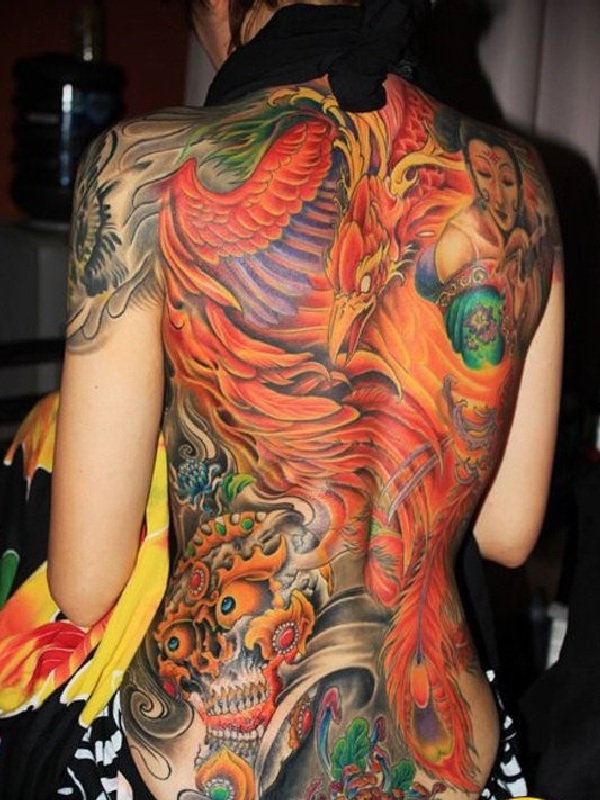xăm phượng hoàng kín lưng