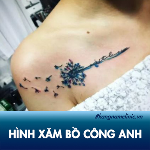 Hình xăm hoa bồ công anh đẹp nao lòng cho nàng bánh bèo “tôn sùng” chủ nghĩa lãng mạn